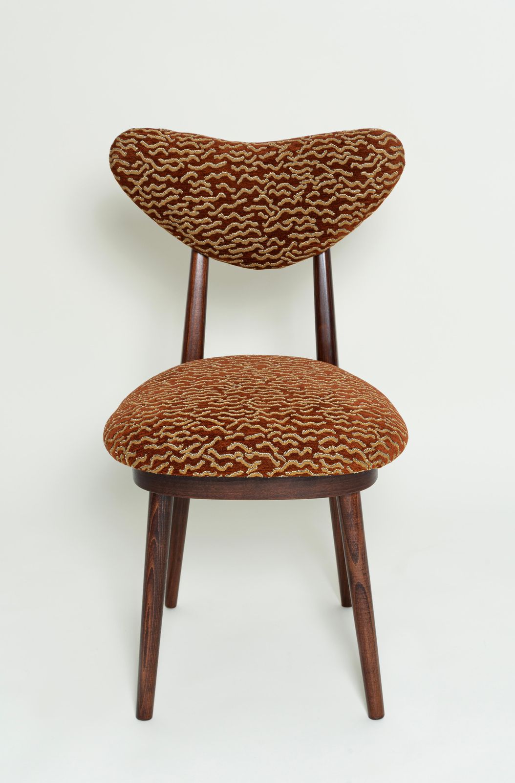 Mid-Century hartstoel in Le Chant Des Dunes-stof van Pierre Frey, Europa, jaren 1960 photo 1138.0