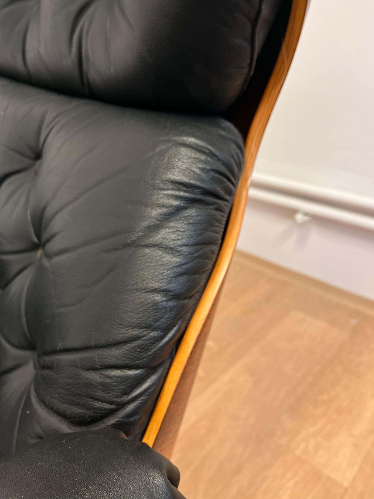 XL Bijzondere Gebogen Multiplex Lounge Chair en Ottoman in Palissander, ca. jaren 1960 photo 4859.0