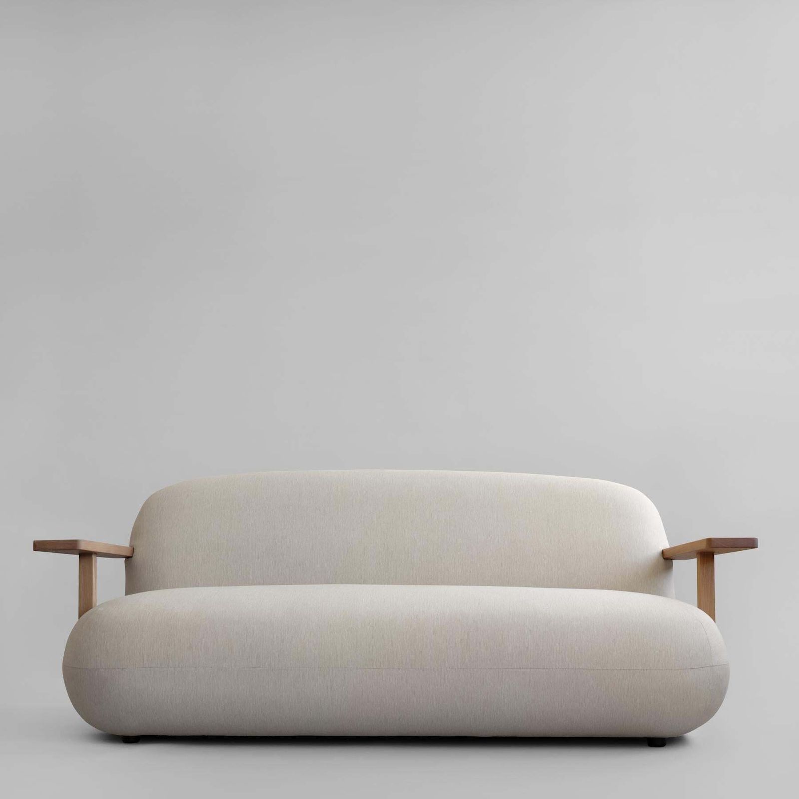 Toe Sofa In Warm Ash Teak And Outdoor Fabric Contemporary Sculptural Design photo buy