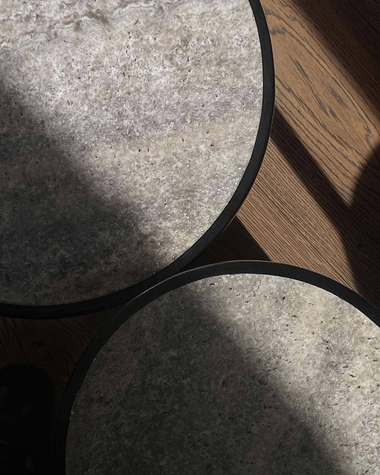 Coffee Table In Silver Travertine And Fiber Concrete Contemporary Design photo Furniture