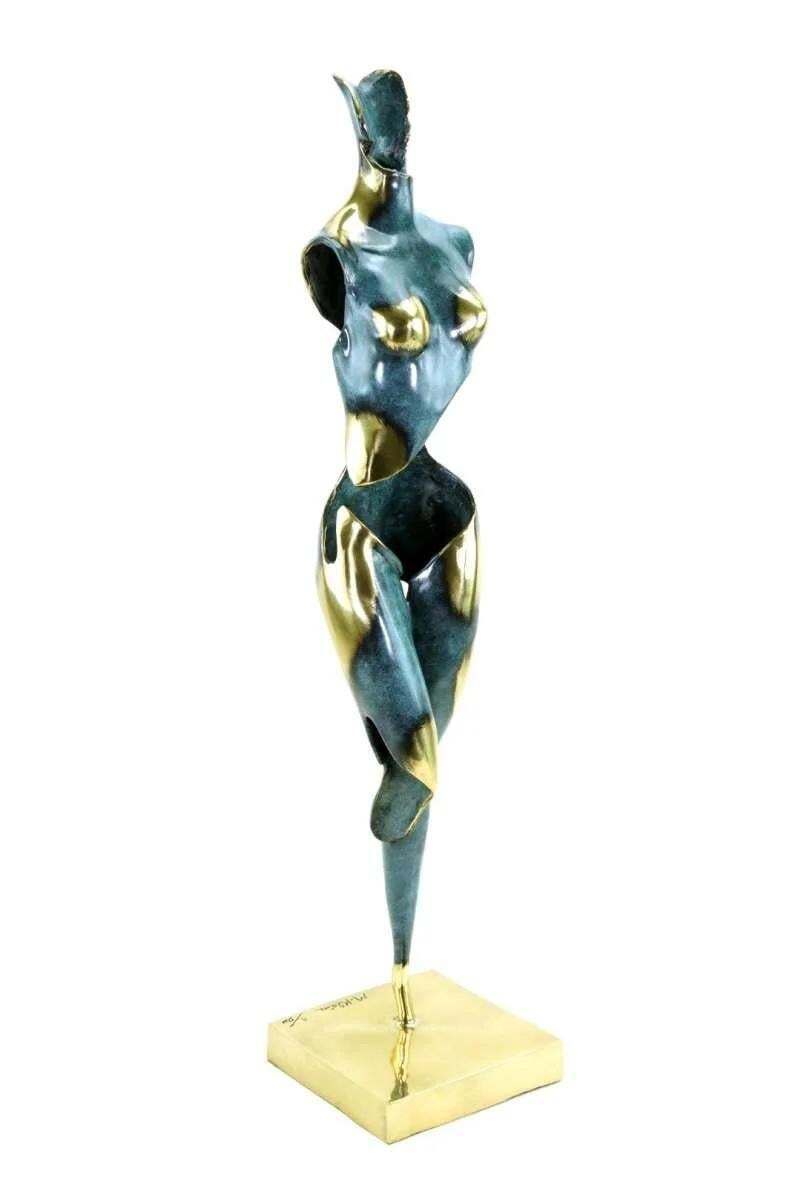 Modern Polychrome Bronze Female Silhouette Sculpture photo 2511.0