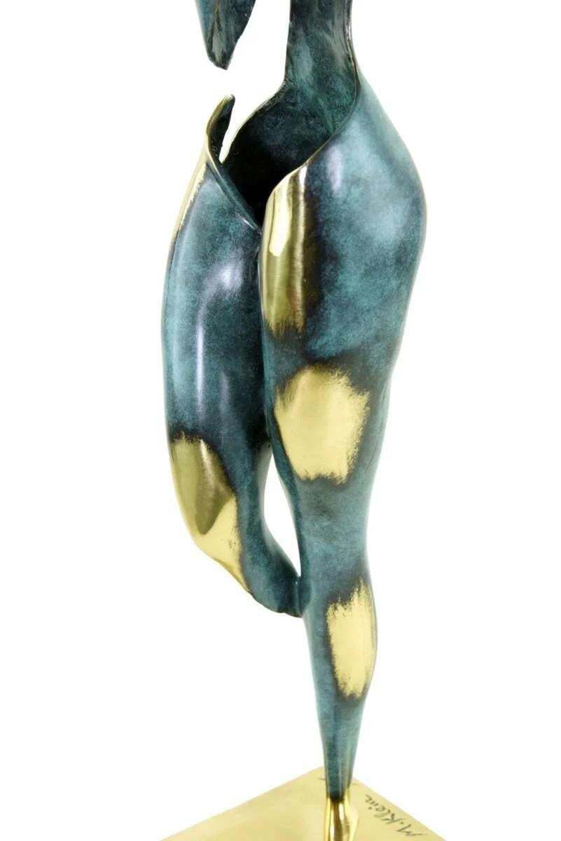 Modern Polychrome Bronze Female Silhouette Sculpture photo vintage