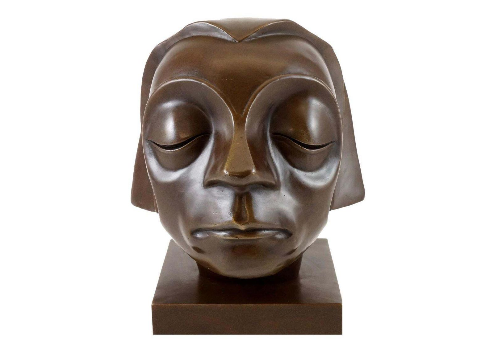 Sculpture Head In Bronze, Expressionist Style, 20th Century photo furniture