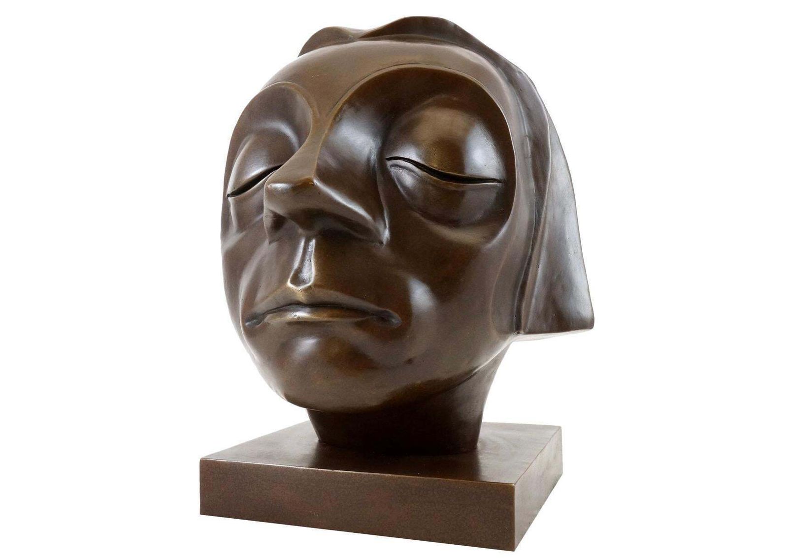 Sculpture Head In Bronze, Expressionist Style, 20th Century photo 2487.0