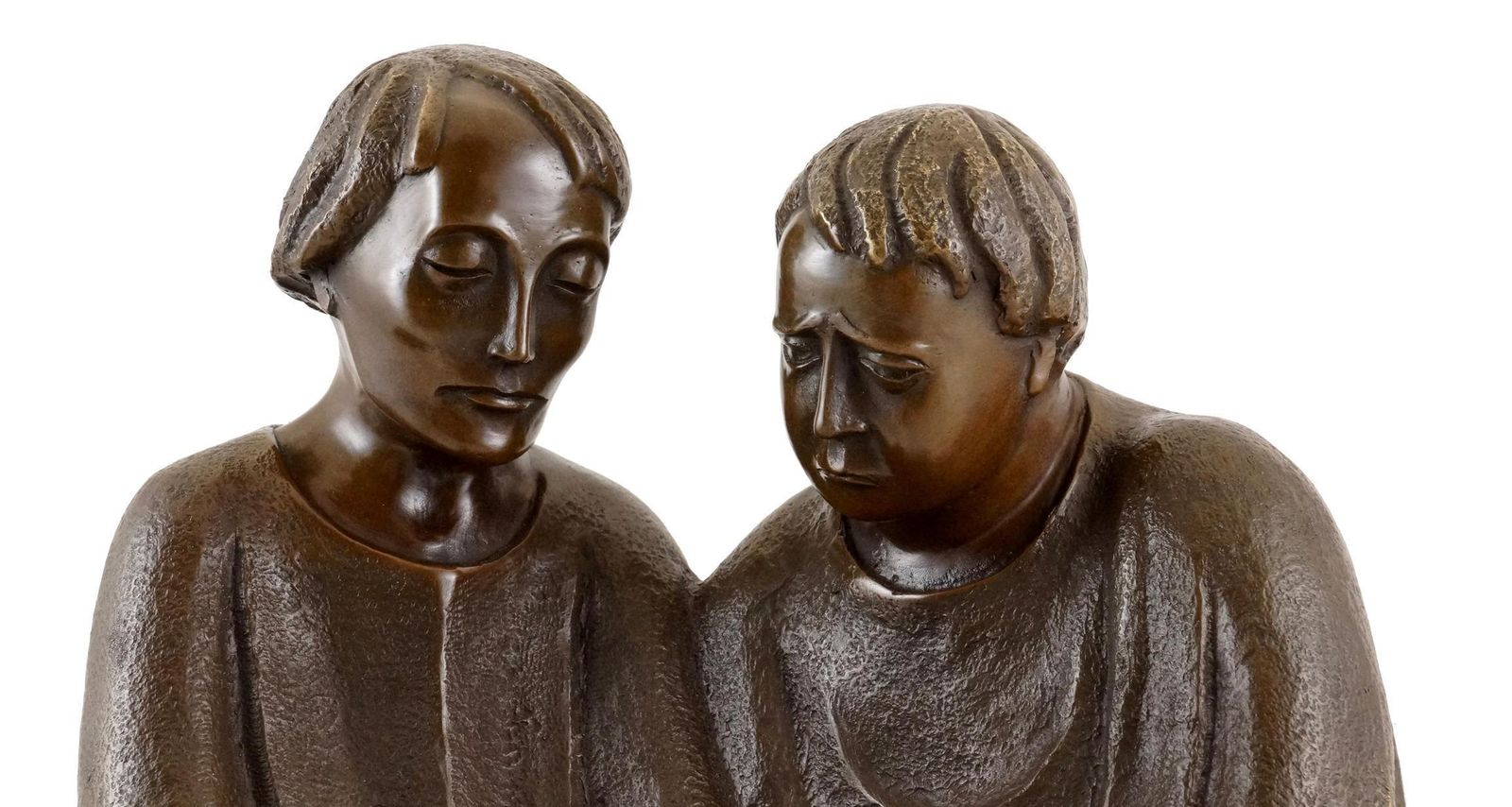 Reading Monks Sculpture In Bronze, 20th Century, Art Deco photo for sale