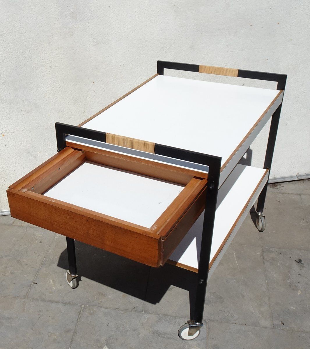 photo furniture Minimalist Austrian Bar Cart Attributed To Carl Auböck, 1960