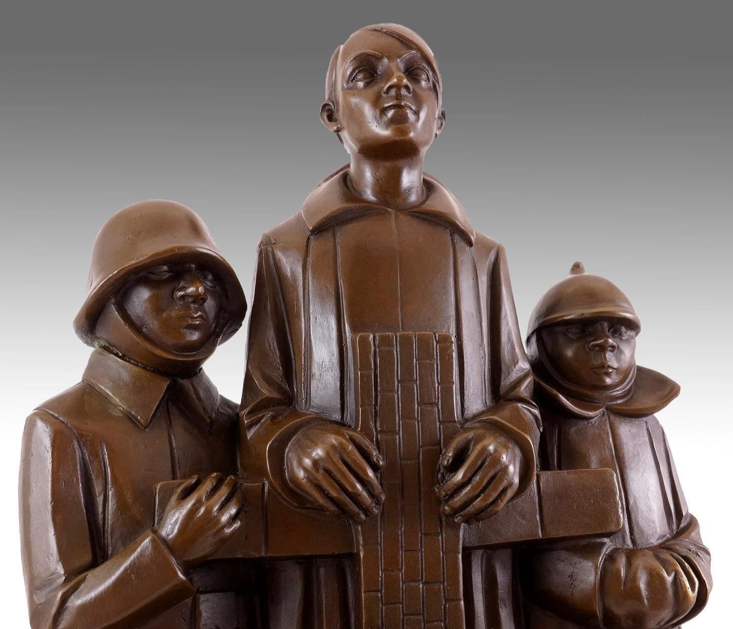 Sculpture Memorial In Bronze, Expressionist Style, 20th Century photo for sale