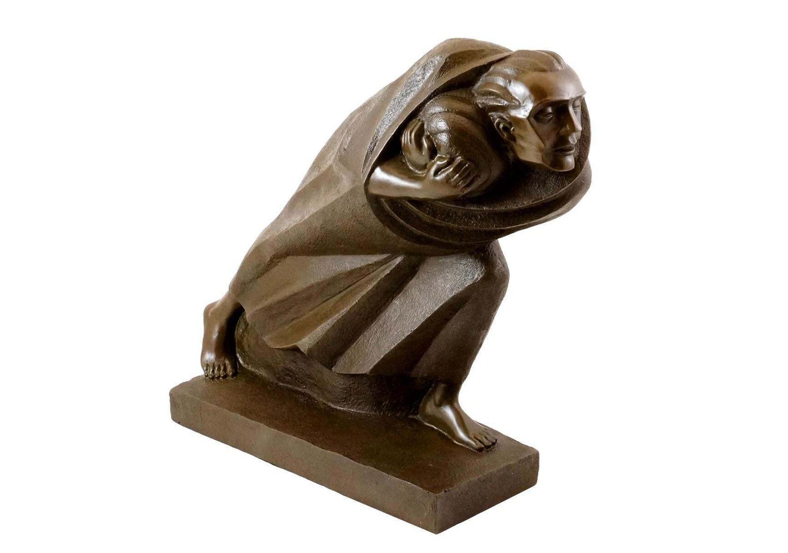 Figurative Sculpture In Bronze, 20th Century, Art Deco Style photo for sale