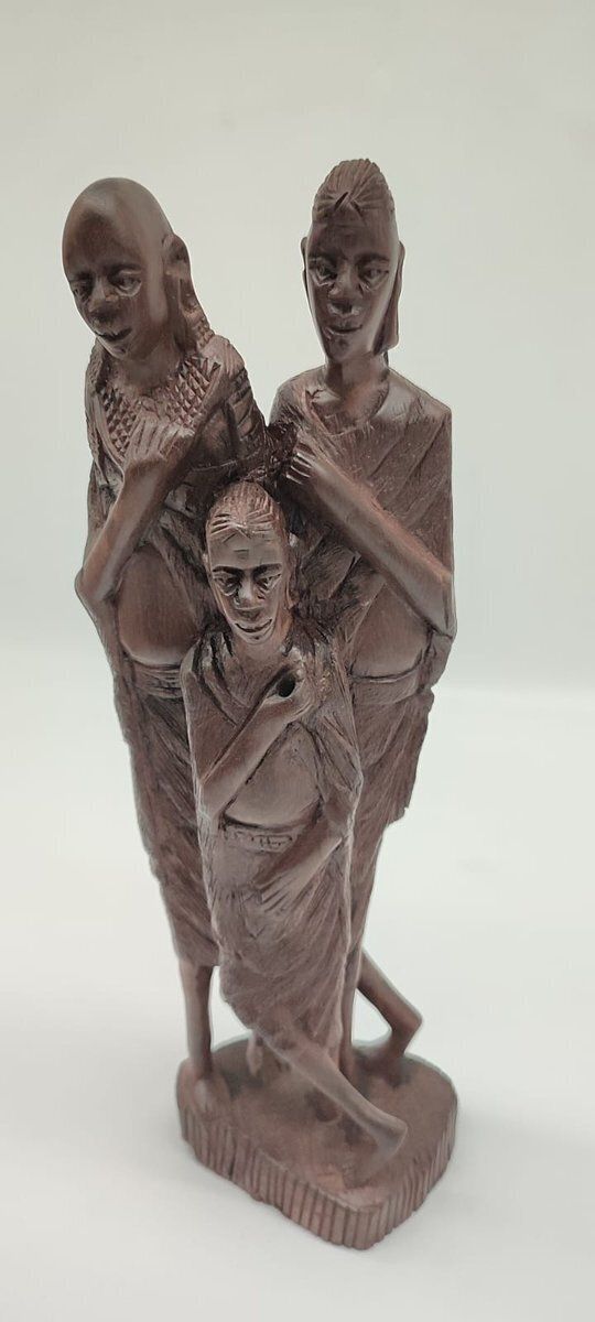 Hand Carved Makonde Family Group In Ebony, 1960s photo for sale