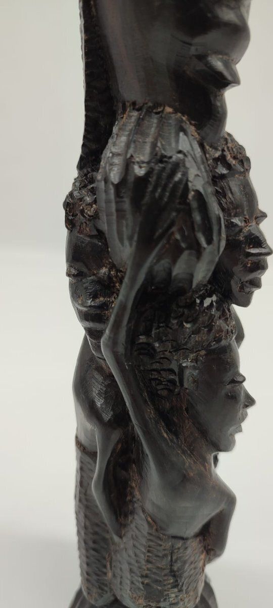 photo furniture Modernist Hand Carved Ujamaa Sculpture In Ebony Makonde, 20th Century
