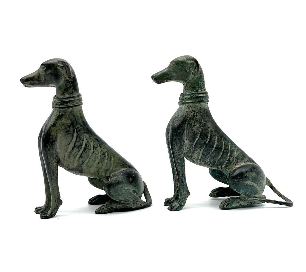 Art Deco Bronze Greyhound Sculptures By Jules Edmond Masson, France, 1930 photo for sale
