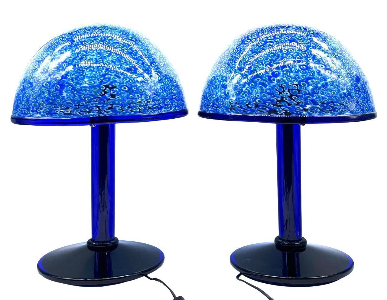 Neverrino Mushroom Lamps In Murrini Glass By Gae Aulenti For Vistosi, 1960s, Set Of 2