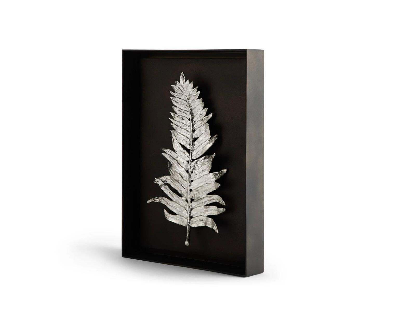 Pair Of Fern Silver Shadow Boxes In Antique Nickel photo 1528.0