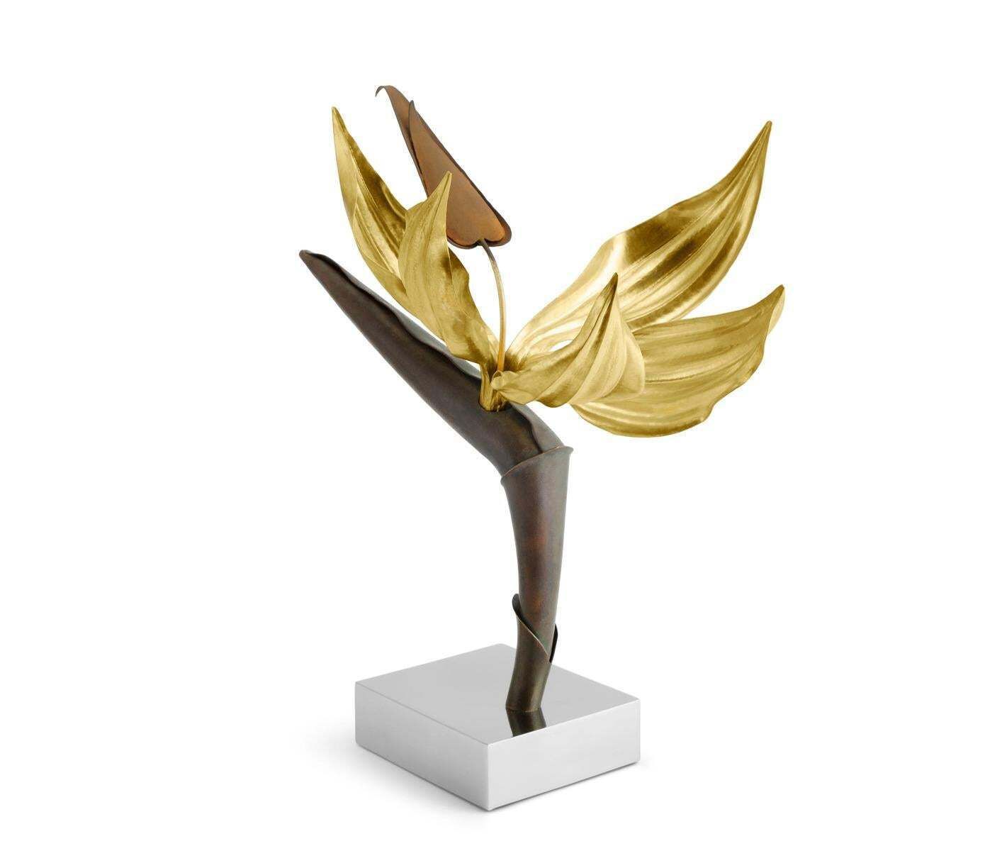 Bird Of Paradise Sculpture Limited Edition In Brass And Steel photo for sale