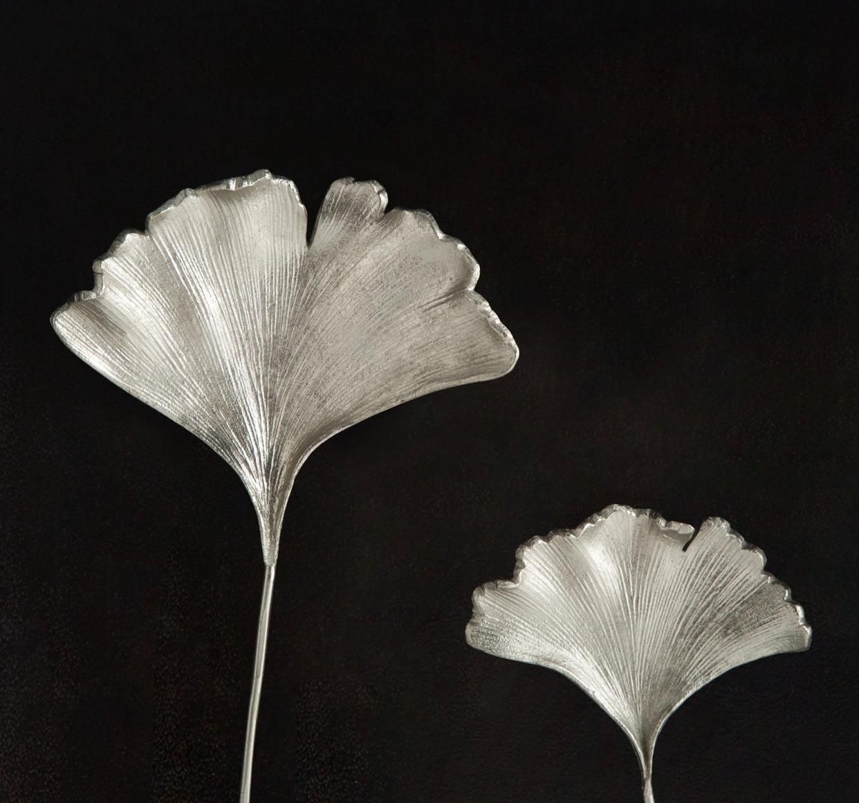 Pair Of Handmade Silver Ginkgo Leaf Shadow Boxes photo 1528.0
