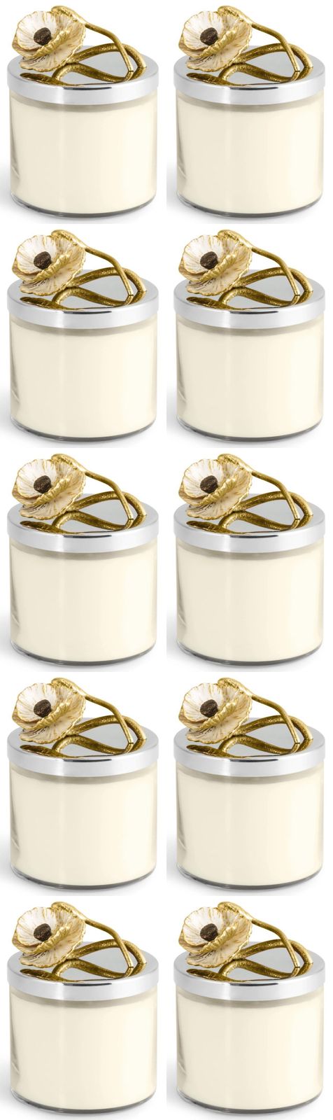 Set Of 10 Handcrafted Metal And Enamel Scented Anemone Candles photo furniture