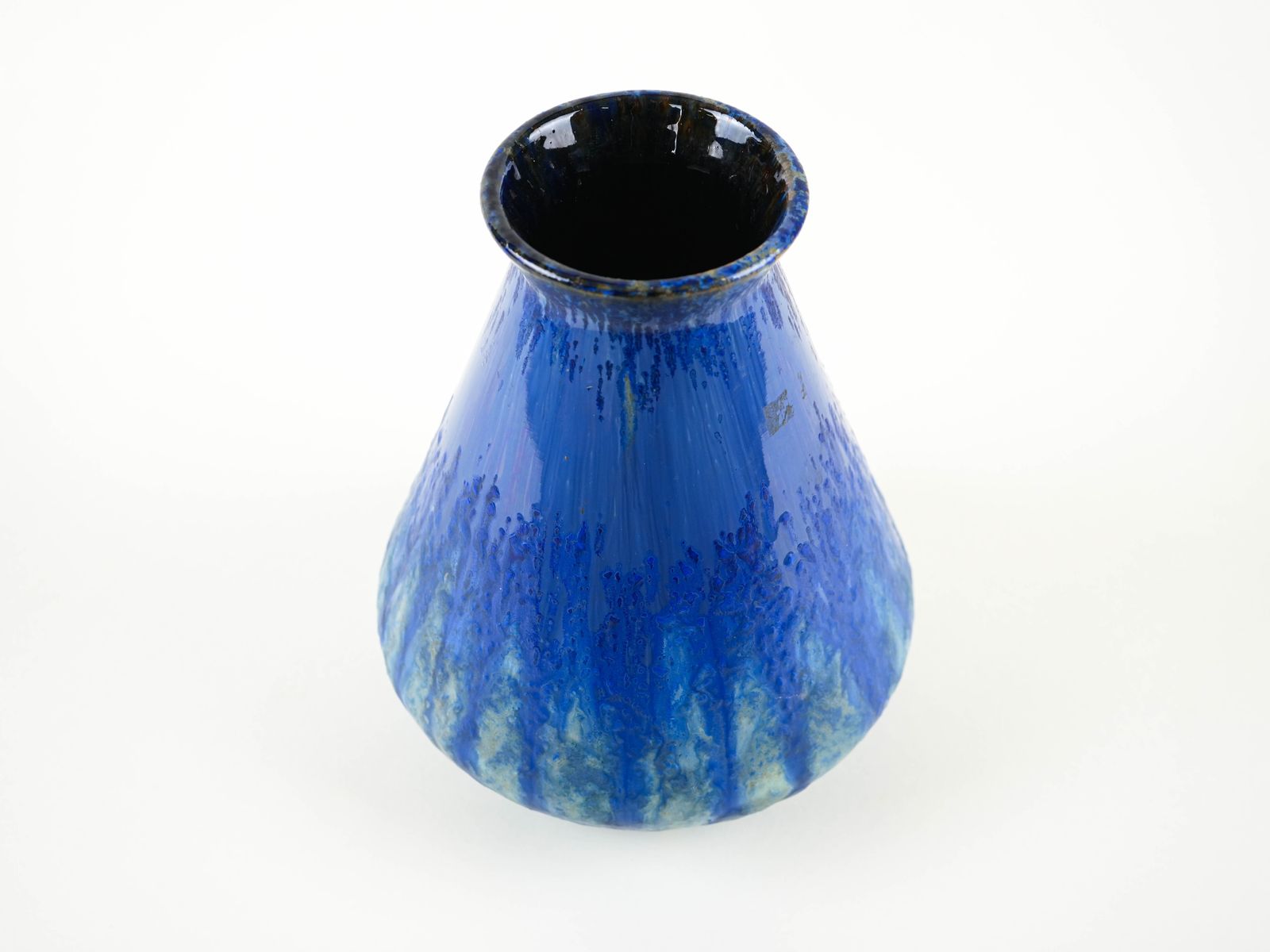 Blauwe keramische vaas, Deens design, jaren 1960, gemaakt in Denemarken photo 399.0