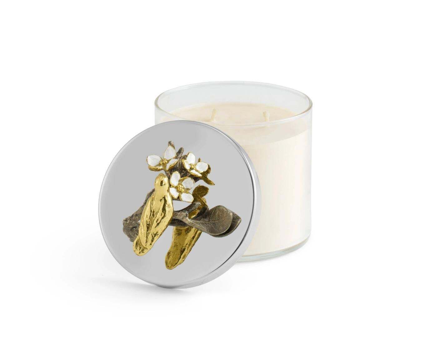 Set Of 10 Birds Candles Handcrafted Metal And White Enamel Scented Candles photo Home Decor