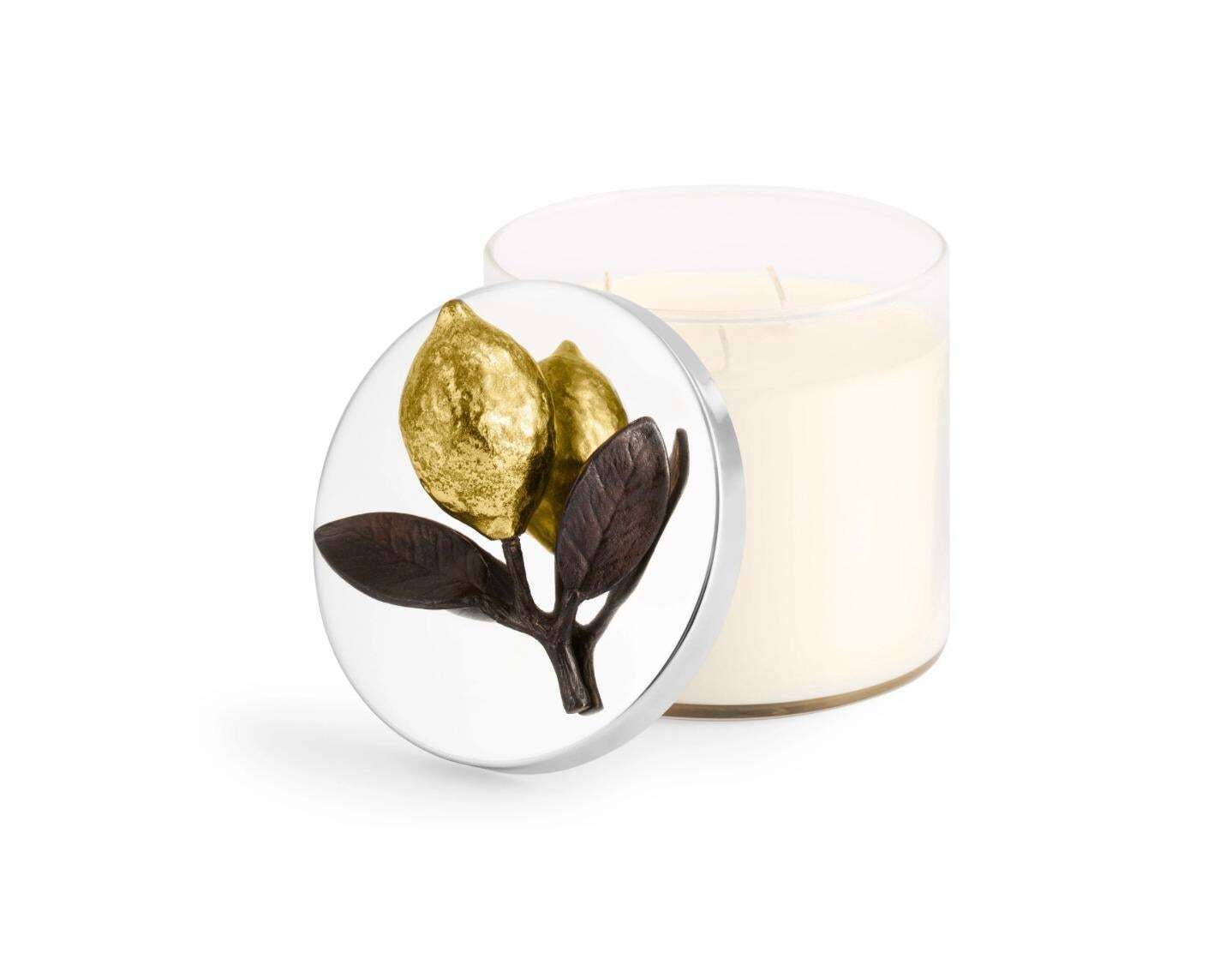 Set Of 10 Lemonwood Candles Handcrafted Metal And Oxidized Finish Scented photo Home Decor