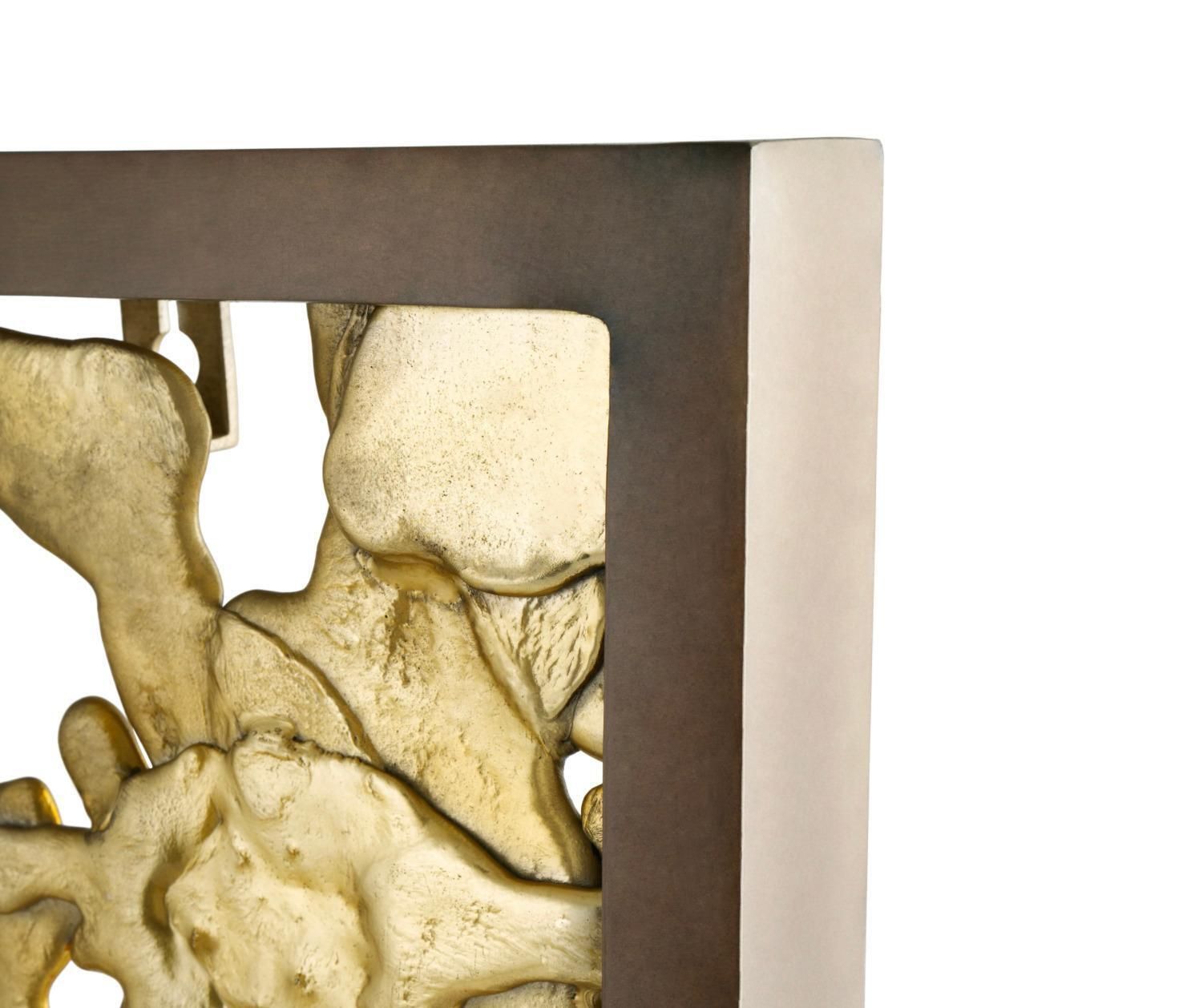 Modern Goldtone Metal Wall Sculpture photo 3811.0