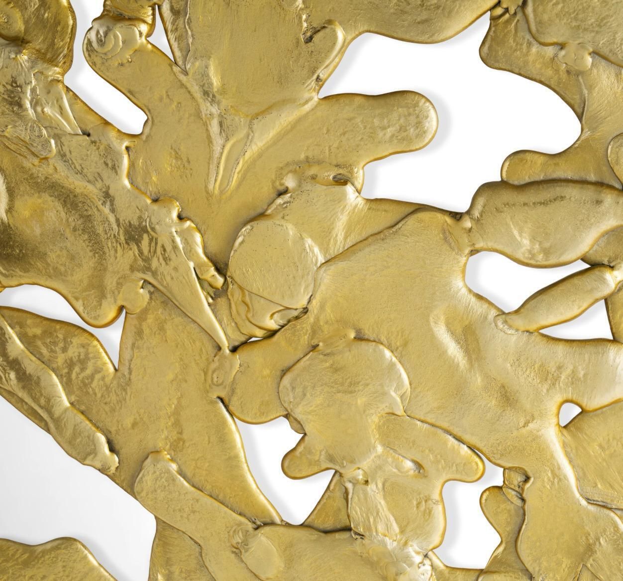 Modern Goldtone Metal Wall Sculpture photo vinterior