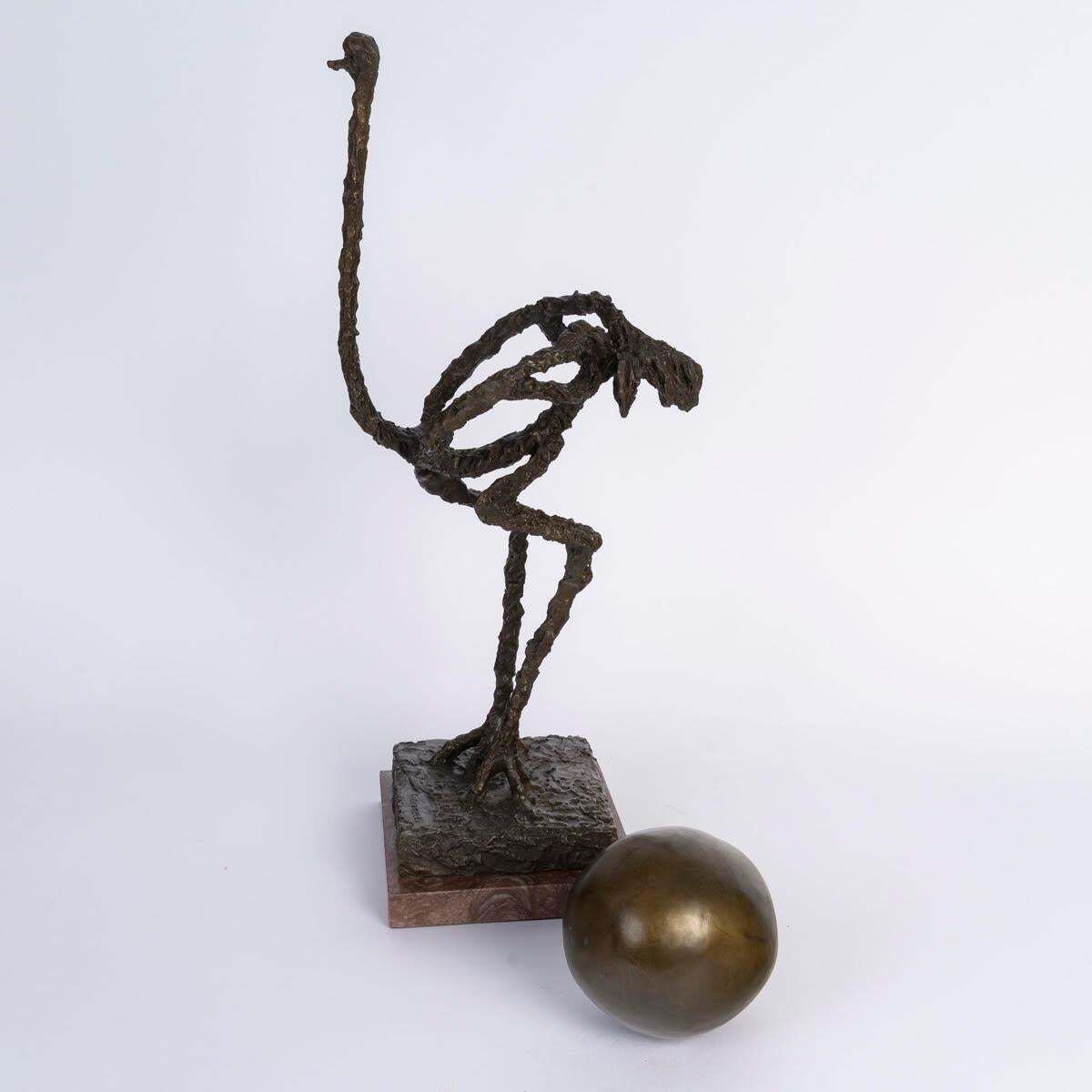 Contemporary Sculpture In Patinated Bronze With A Marble Base, 21st Century. photo 2402.0