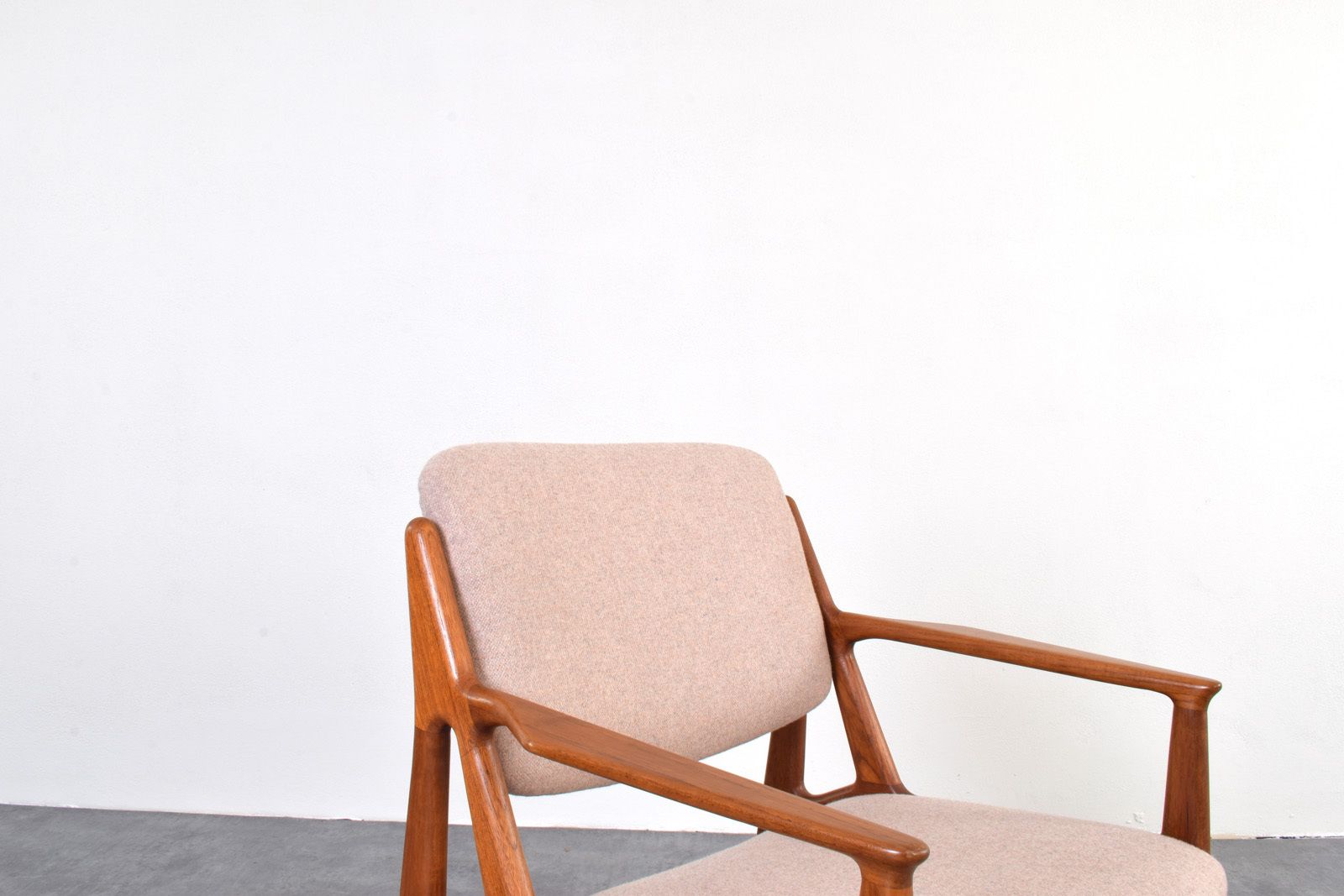 Mid Century Teak & Wool Ella Armchair By Arne Vodder For Vamo Sønderborg, 1960s. photo buy