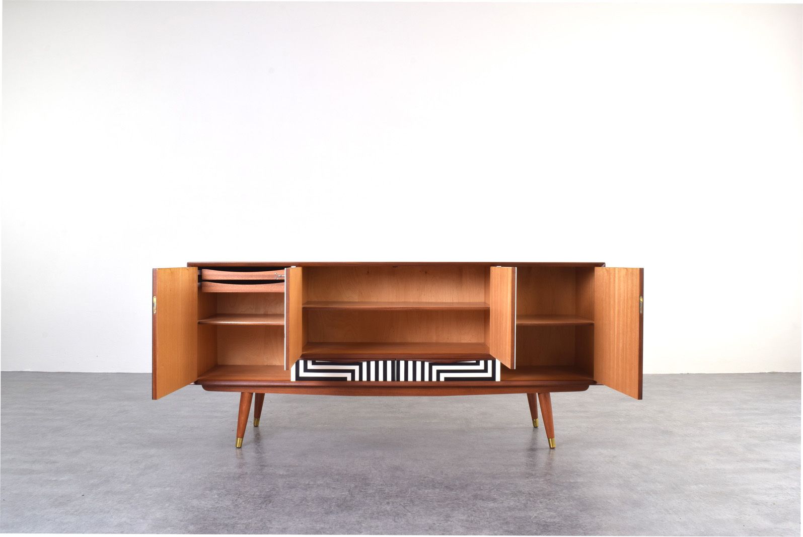 Mid Century Op Art Hand Painted Sideboard From Sven Andersen Møbelfabrikk, 1960s. photo furniture