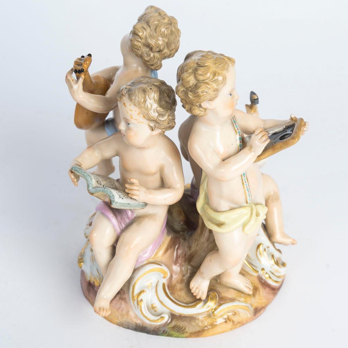 Small Meissen Porcelain Group, Allegory Of The Arts, 19th Century, Napoleon III. photo furniture