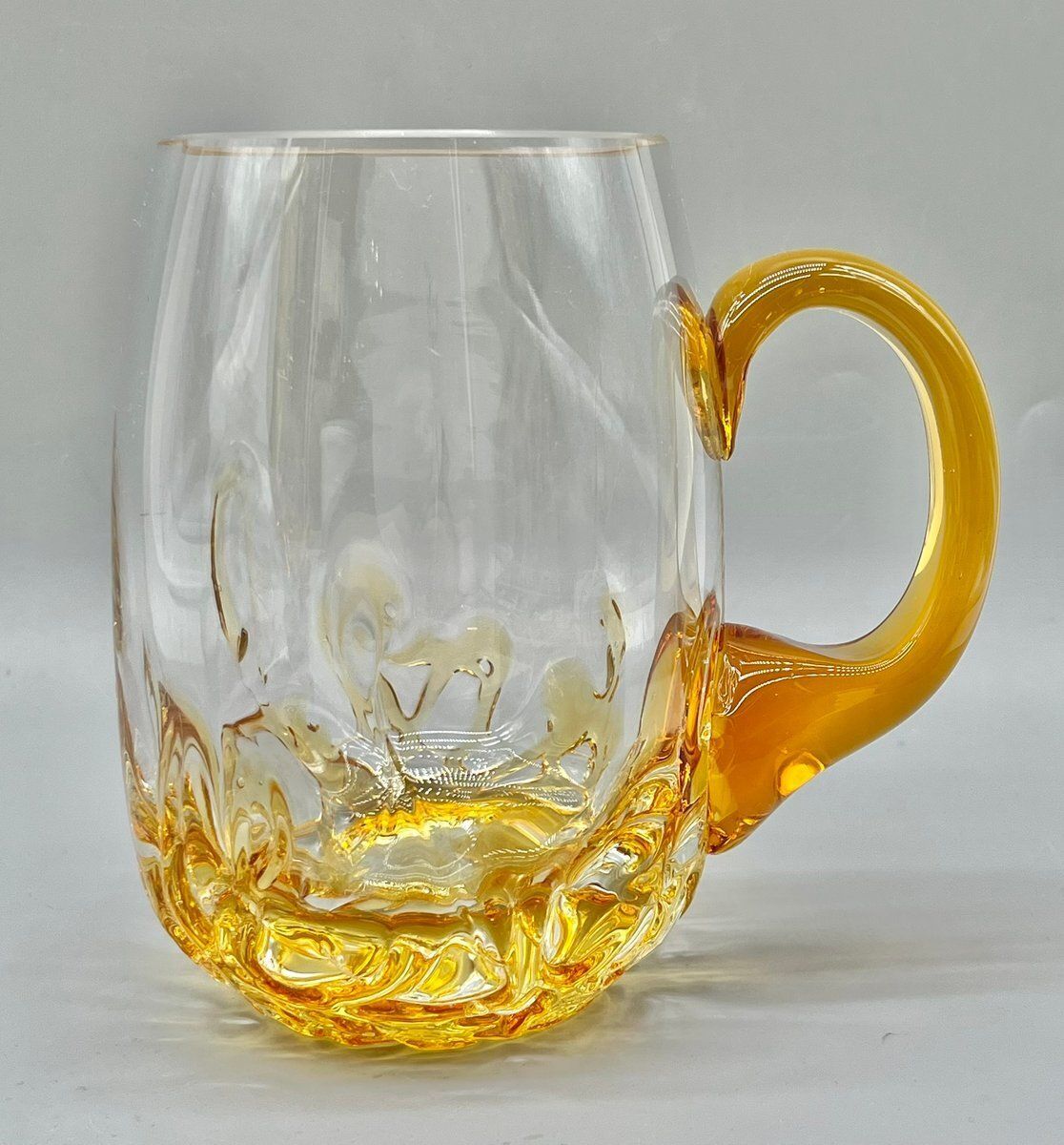 Vintage Mouth Blown Amber Glass Beer Mug, Scandinavia, 1960s