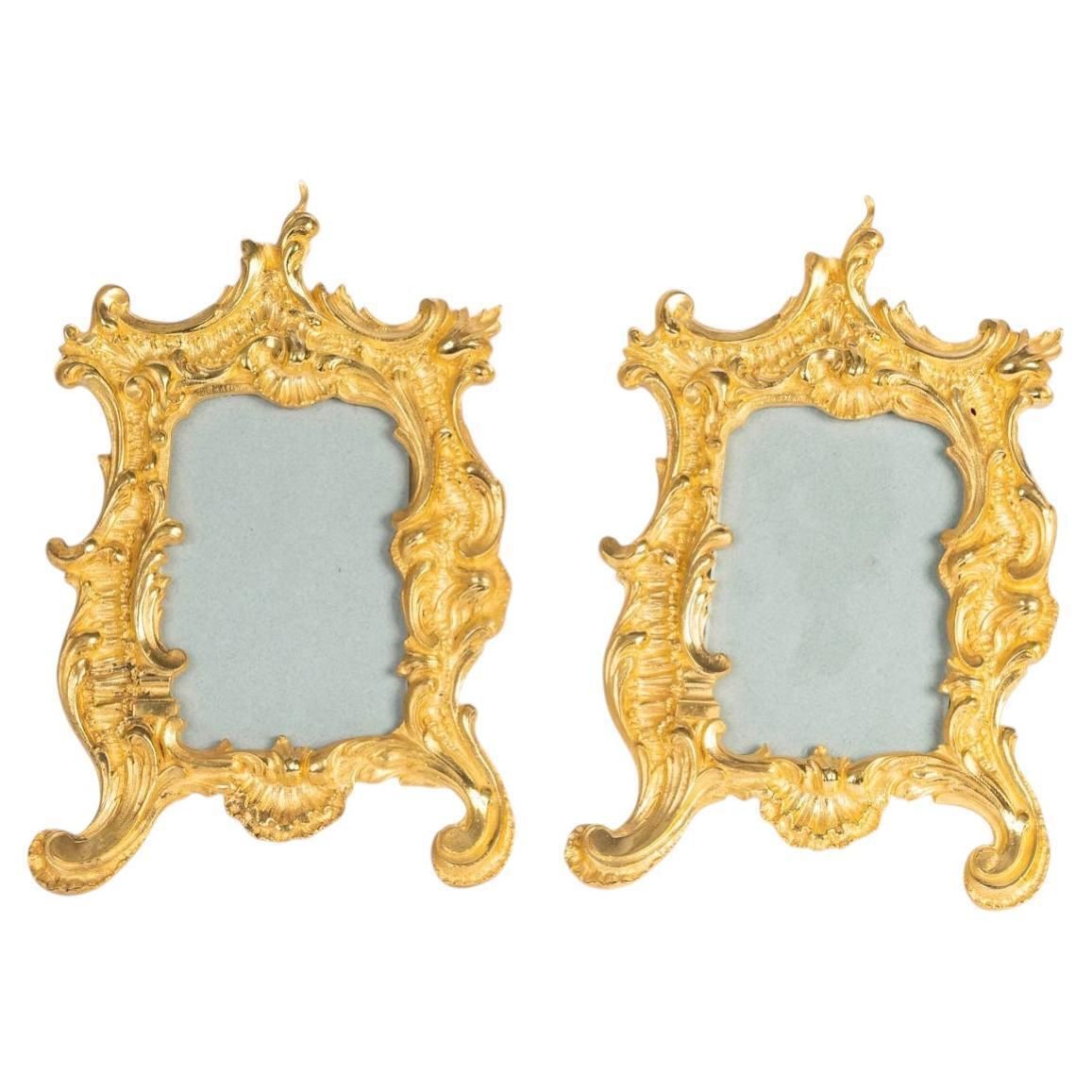 Pair Of Gilt Bronze Picture Frames, 19th Century, Napoleon III Period.
