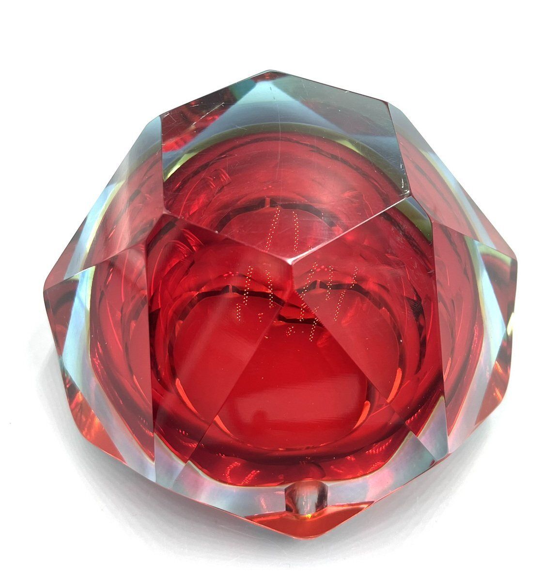 Murano Glass Sommerso Diamond Shaped Ashtray, 1960s photo 416.0