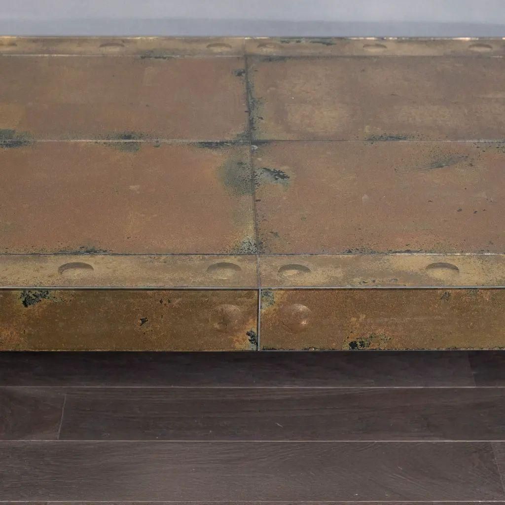 Gold Oxidized Mirror Coffee Table Seventies Style photo Furniture