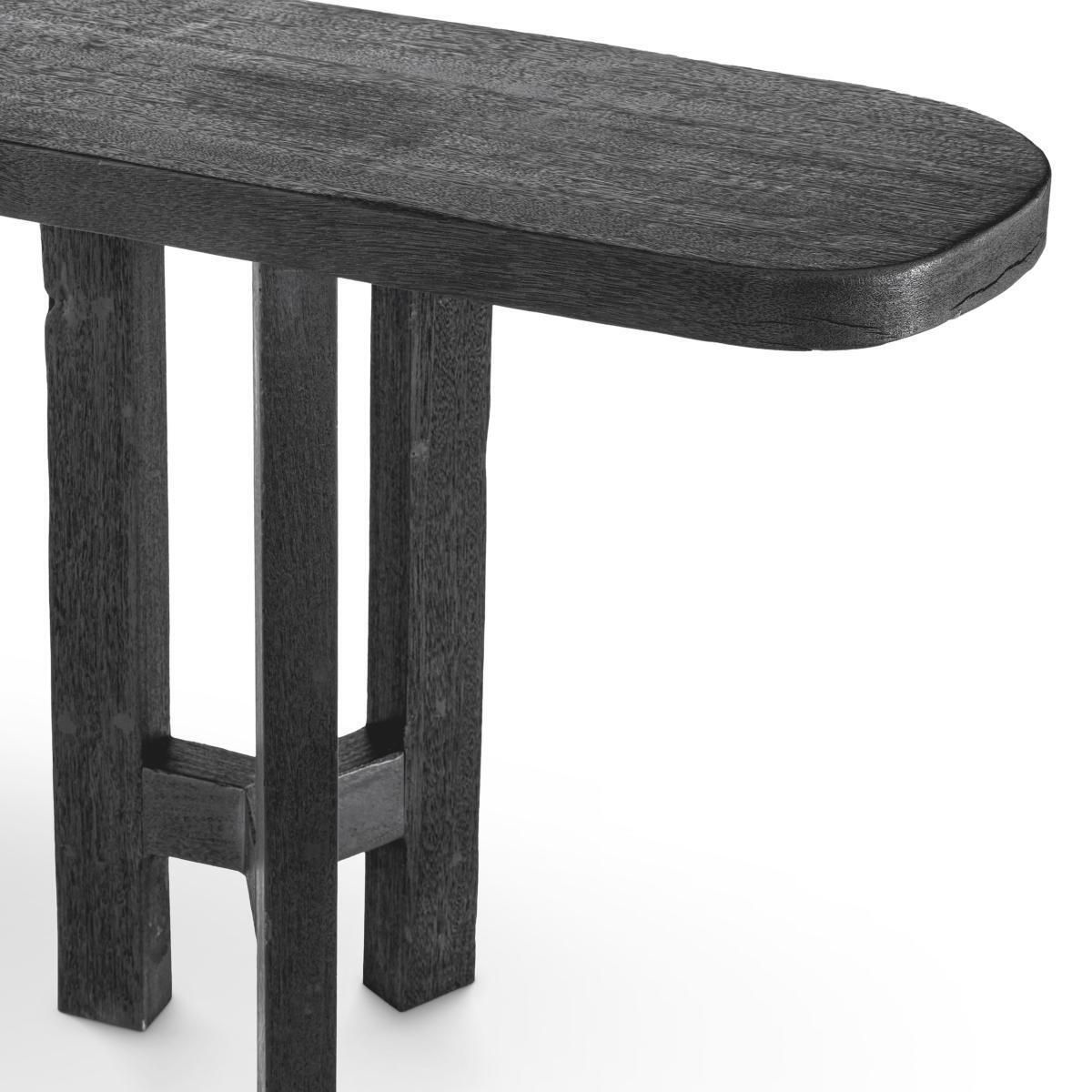 Meranti Wood Console Table With A Burnt Finish photo furniture