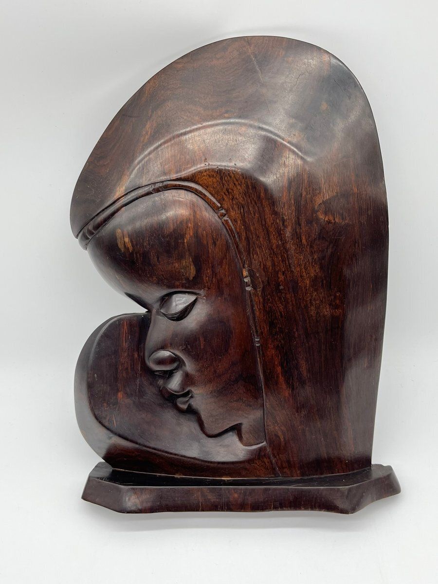 African Maasai Sculpture In Makassar Ebony, 1970s photo for sale