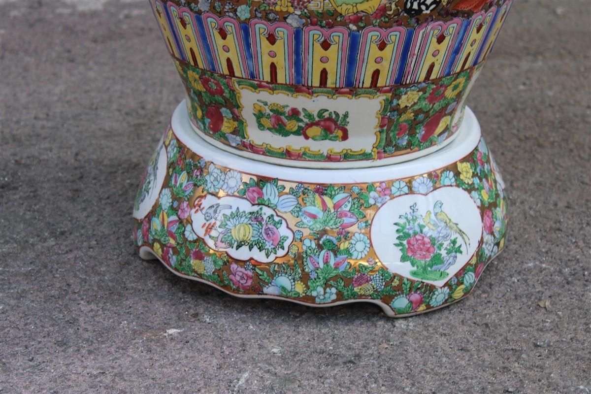 Large Oriental Chinese Floral Vase With Dragons In 24kt Gold  Qing Dynasty photo vintage