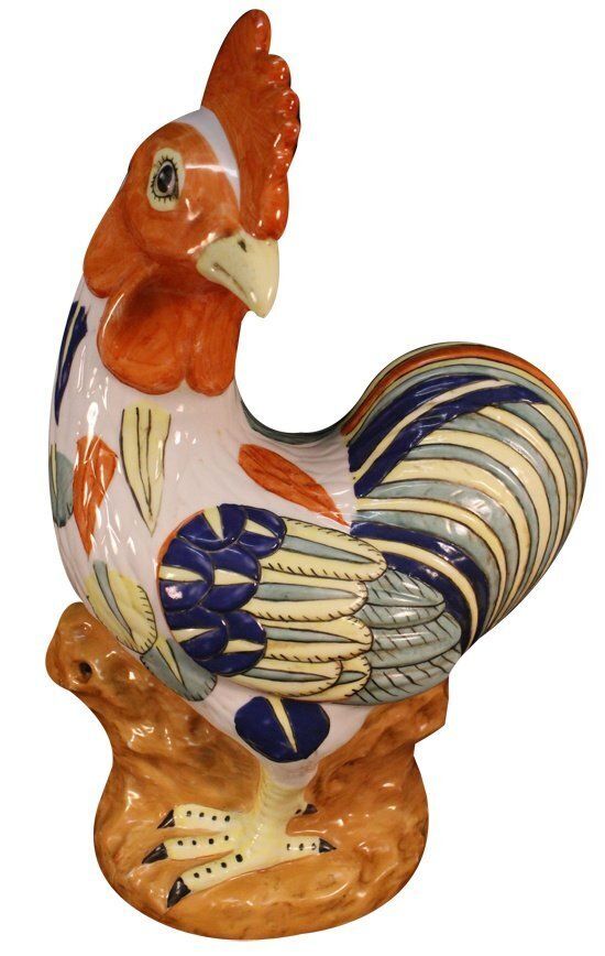 Large Antique Porcelain Rooster