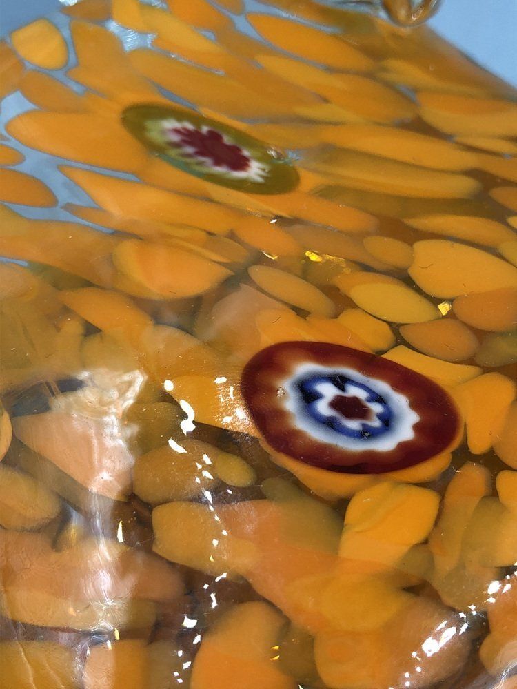 Orange Murano Glass Vase Handbag From Millefiori, 1960s photo vinterior