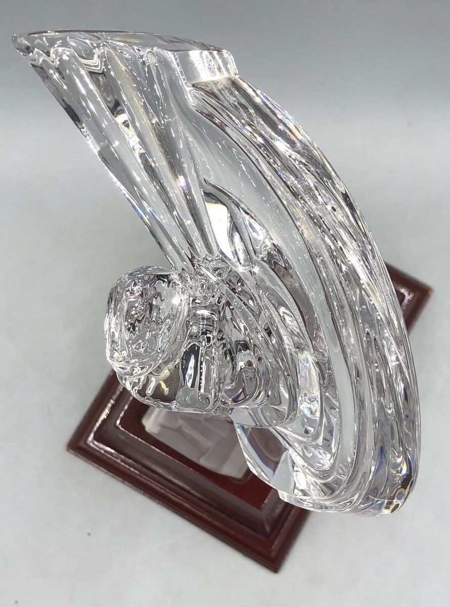 photo vintage Crystal Glass Golfer On Wooden Base From Sevres France, Set Of 2