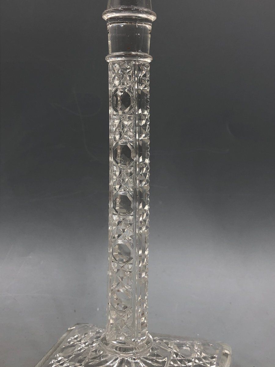 Candlesticks In Pressed Glass From Streit, Germany, 1930s, Set Of 2 photo vintage