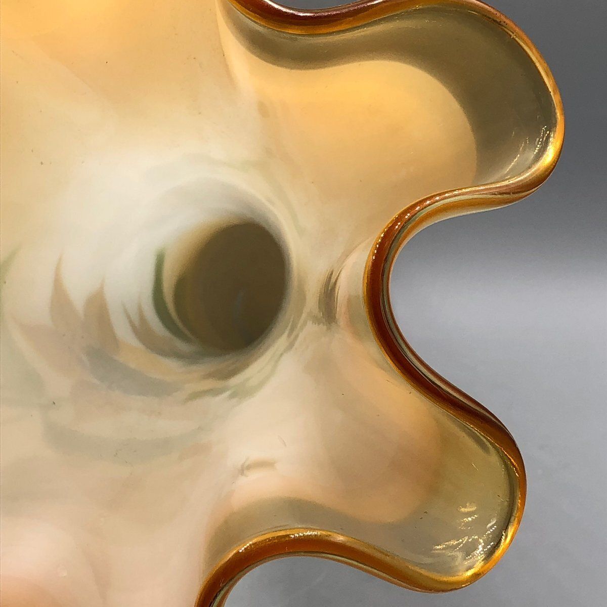 photo for sale Large Antique Art Nouveau Glass Vase Hand Painted With Sunflowers