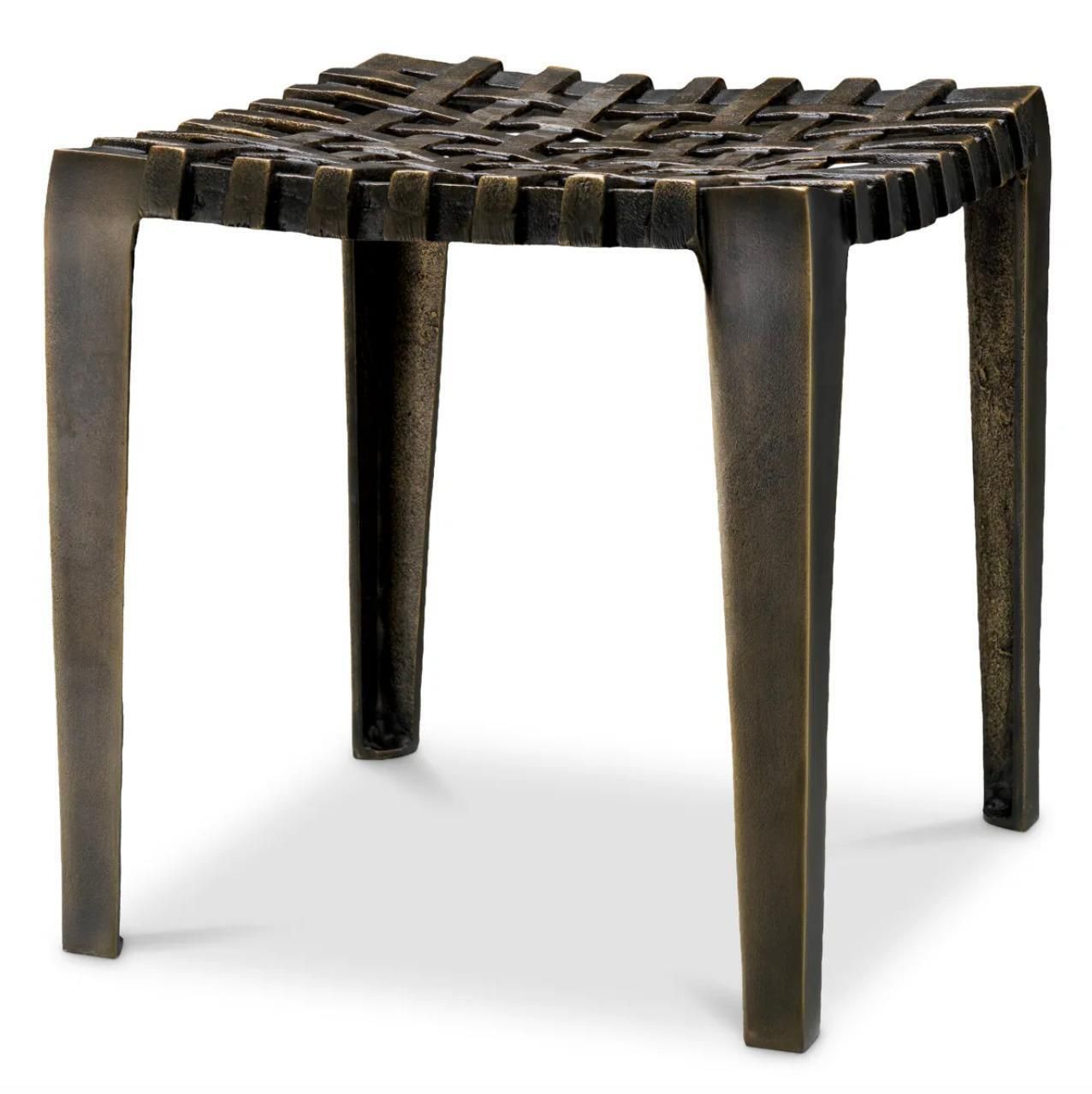 Pair Of Stools In Aluminium Antique Bronze Finish photo furniture