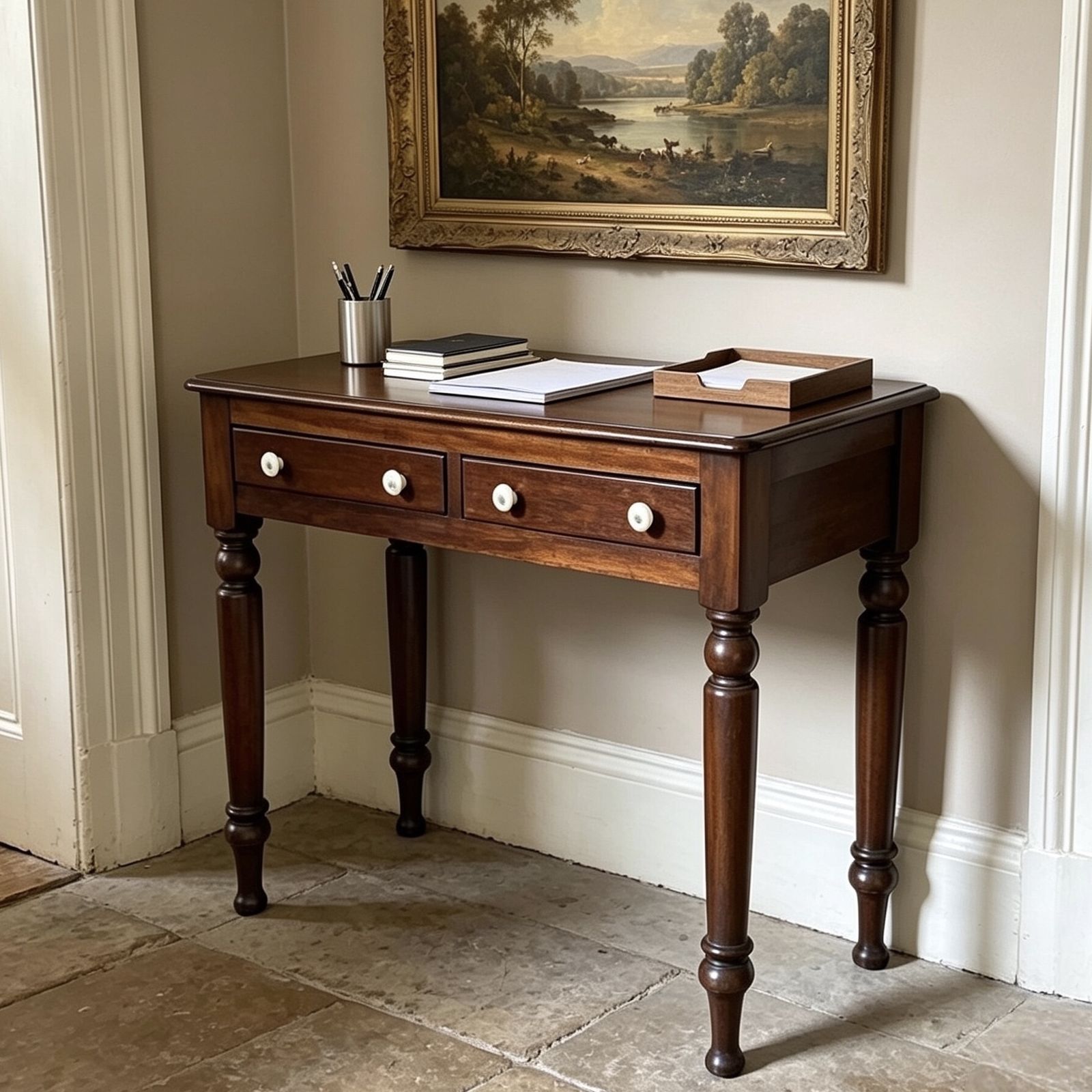 Antique Mahogany Hall Or Writing Table