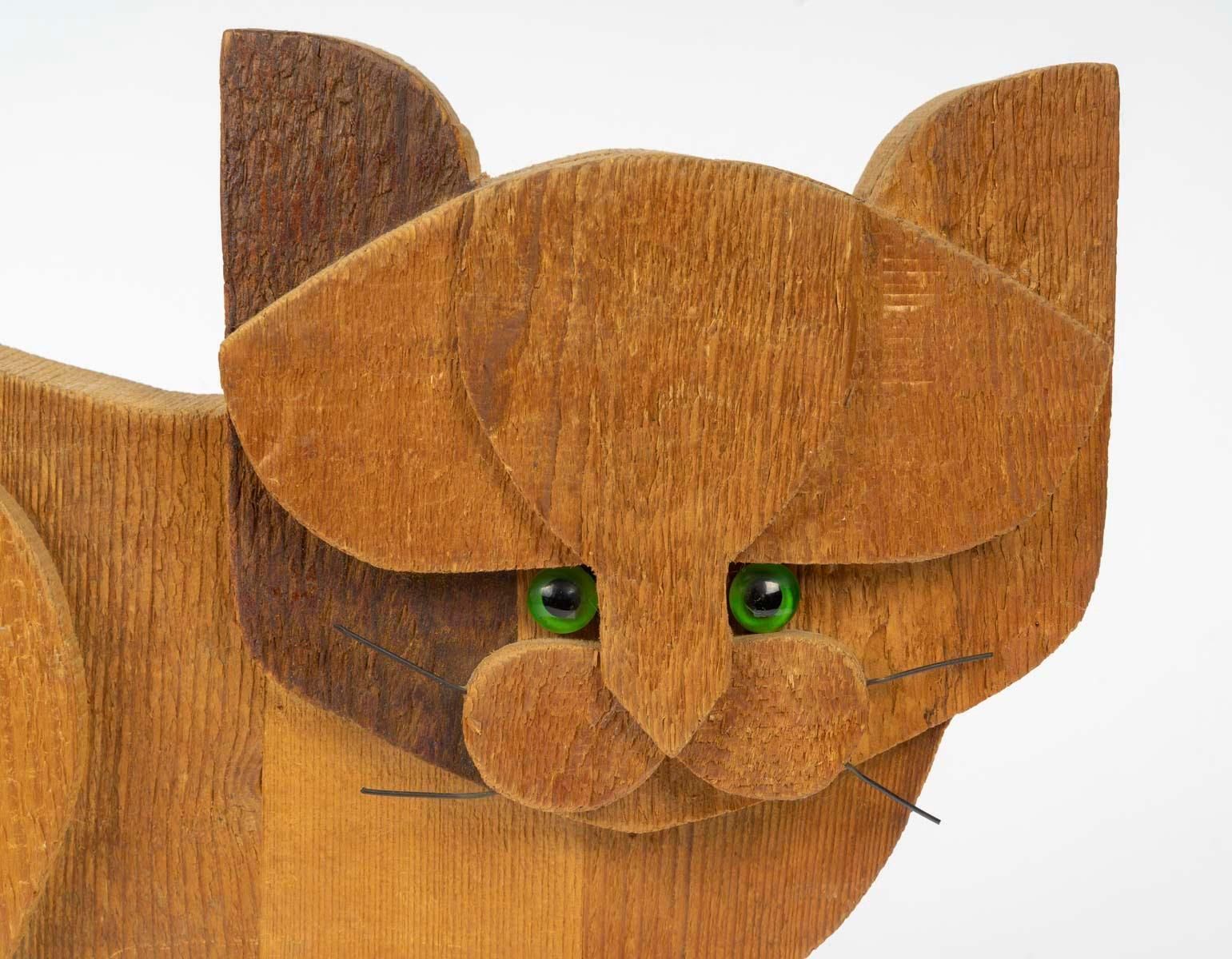 Wooden Sculpture By Michelangeli Depicting A Cat. photo furniture