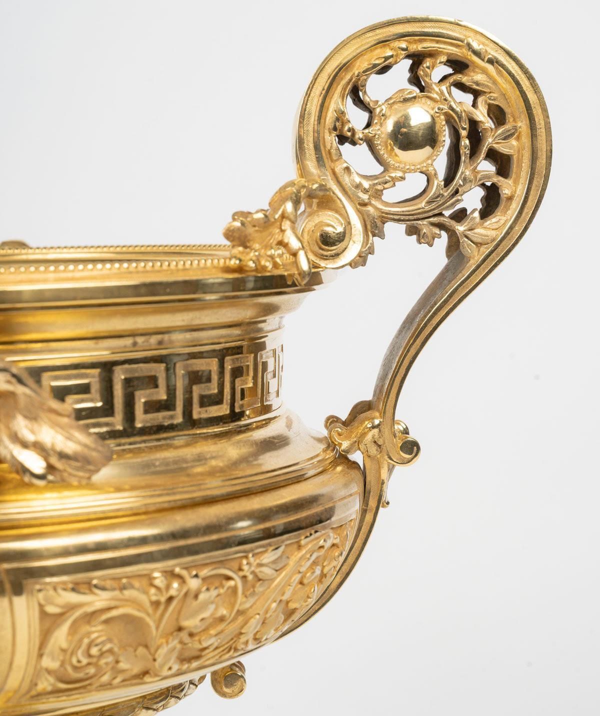 19th Century Gilt Bronze Bowl, Table Centerpiece. photo 4838.94