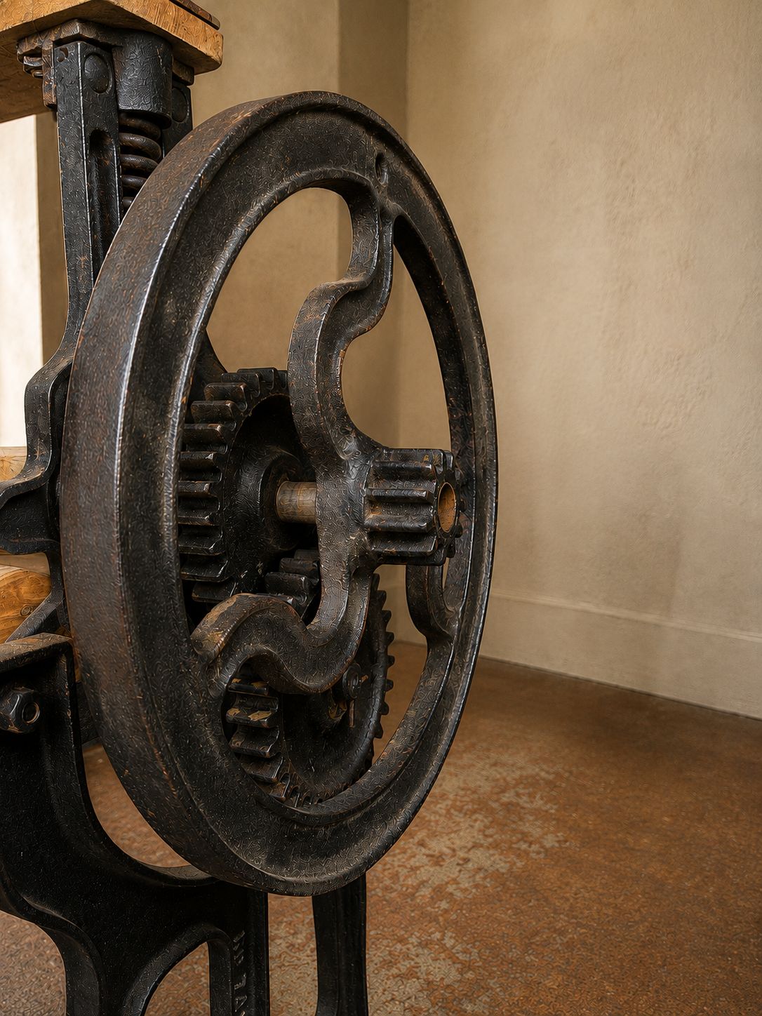 Rare Victorian Cast Iron Industrial Press / Adjustable Work Table photo furniture