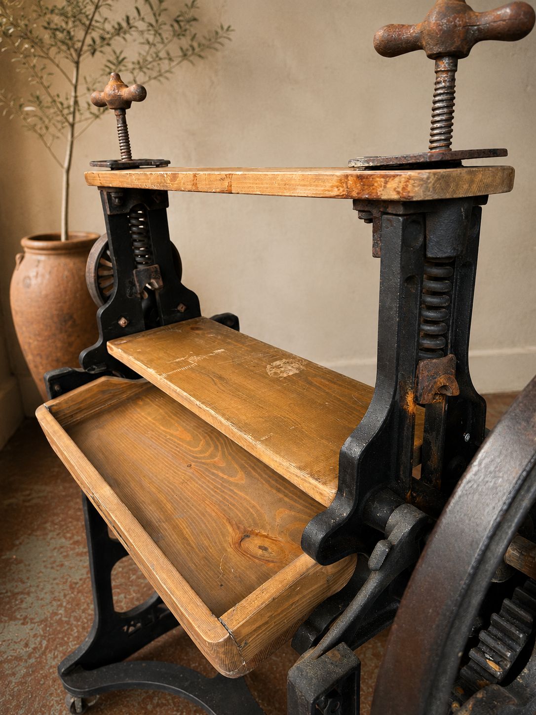 Rare Victorian Cast Iron Industrial Press / Adjustable Work Table photo Furniture
