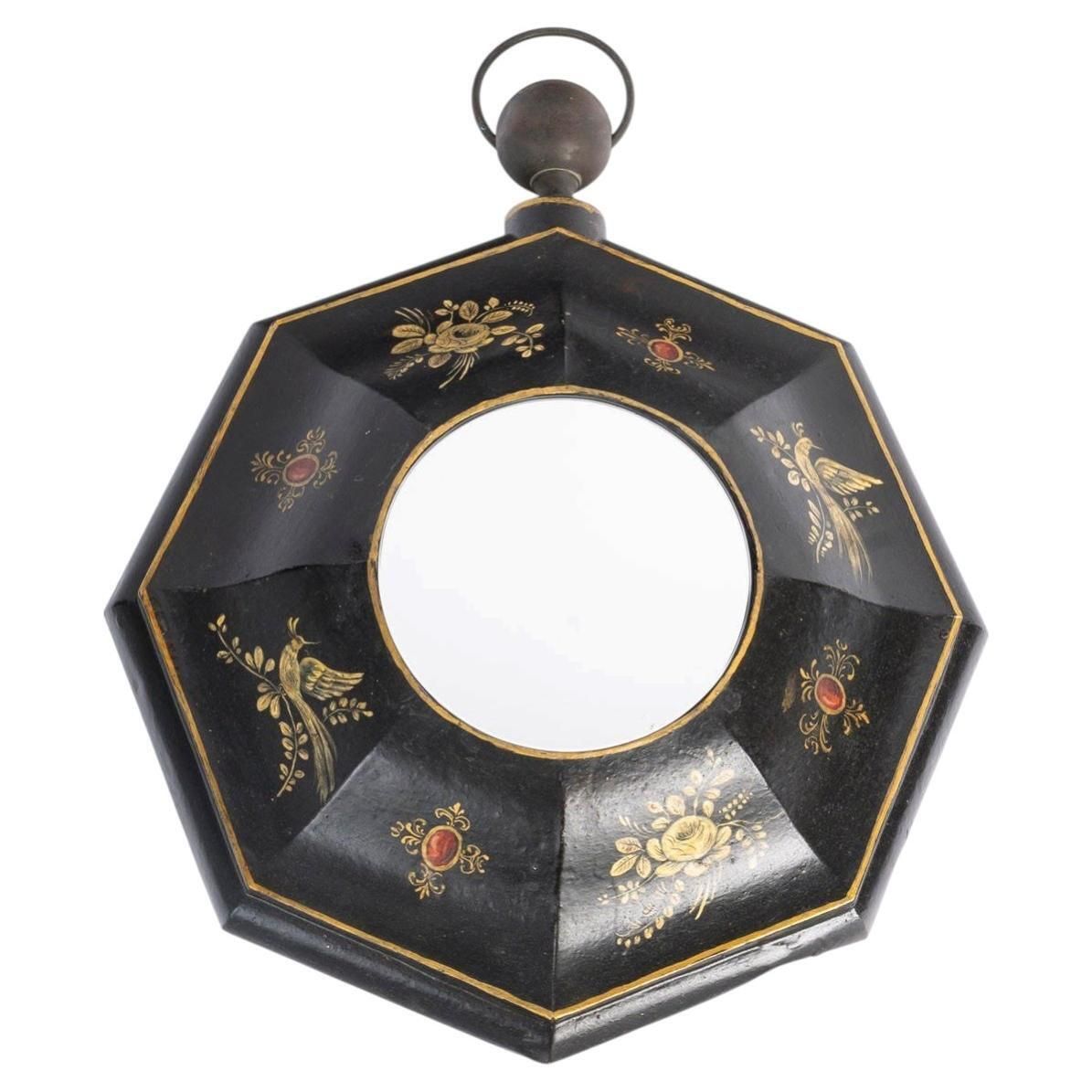 19th Century Wall Mirror Made Of Painted Sheet Metal, Napoleon III Period.