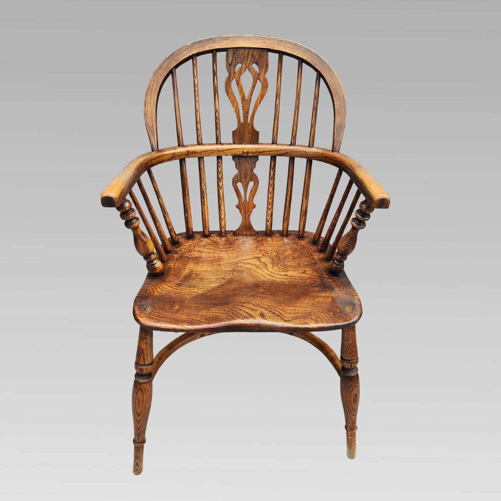 Stunning Antique Elm Spindle Back Windsor Armchair, Crinoline Chair photo furniture