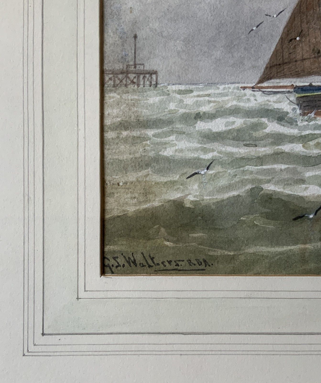 photo for sale Seascape Sailing Watercolour Painting By George Stanfield Walters (1838 1924)